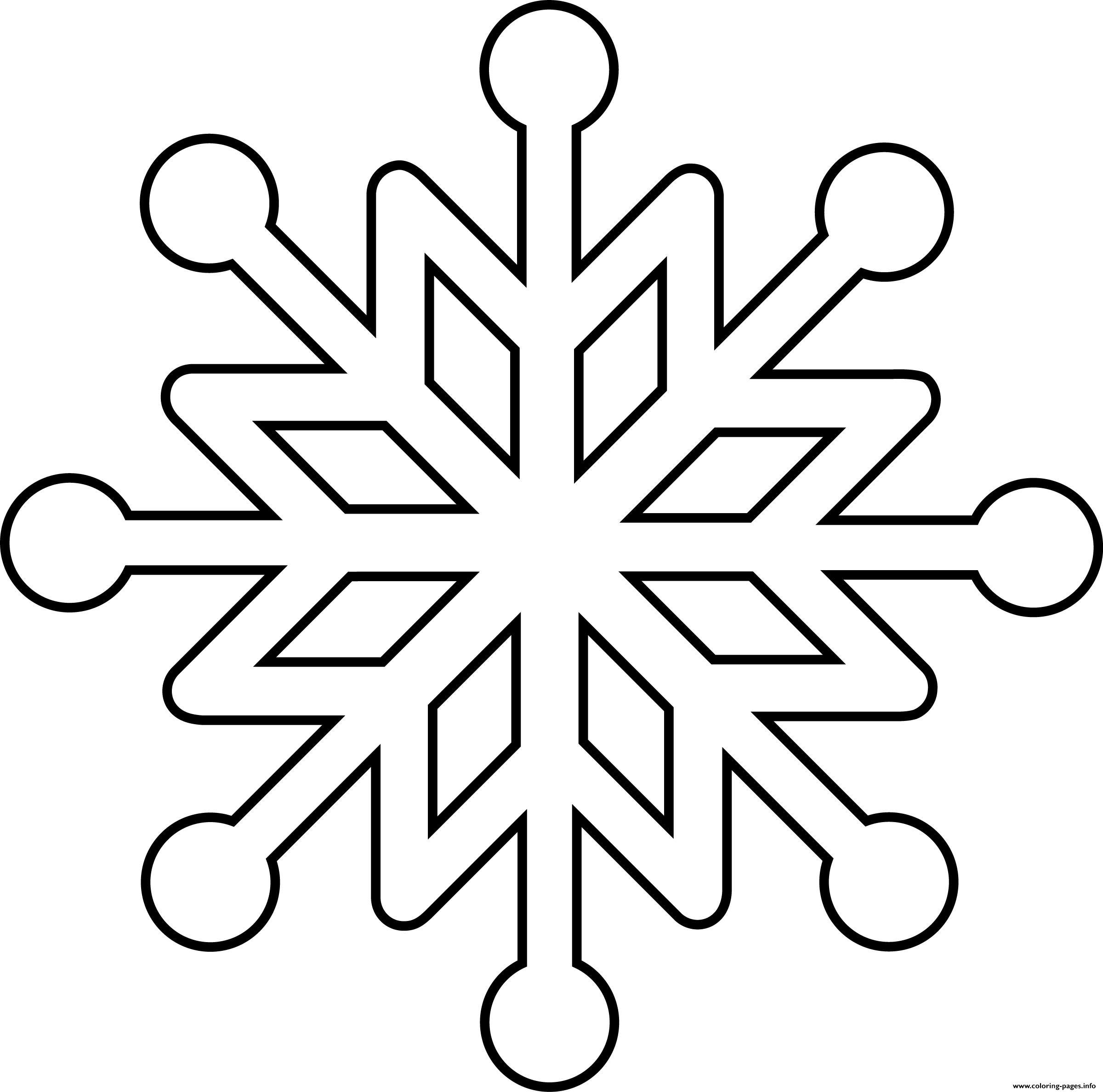 Clean Snowflake Coloring Page Printable