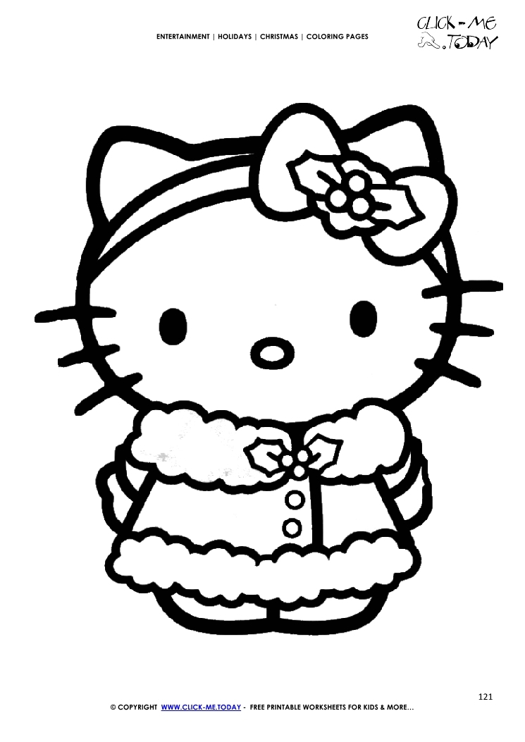 Collection Of Hello Kitty Christmas Coloring Pages Free Printable