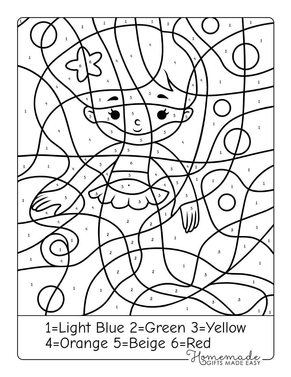 Color By Number Coloring Page Little Mermaid Download Printable PDF Color By Number Coloring Page Little Mermaid Download Printable PDF