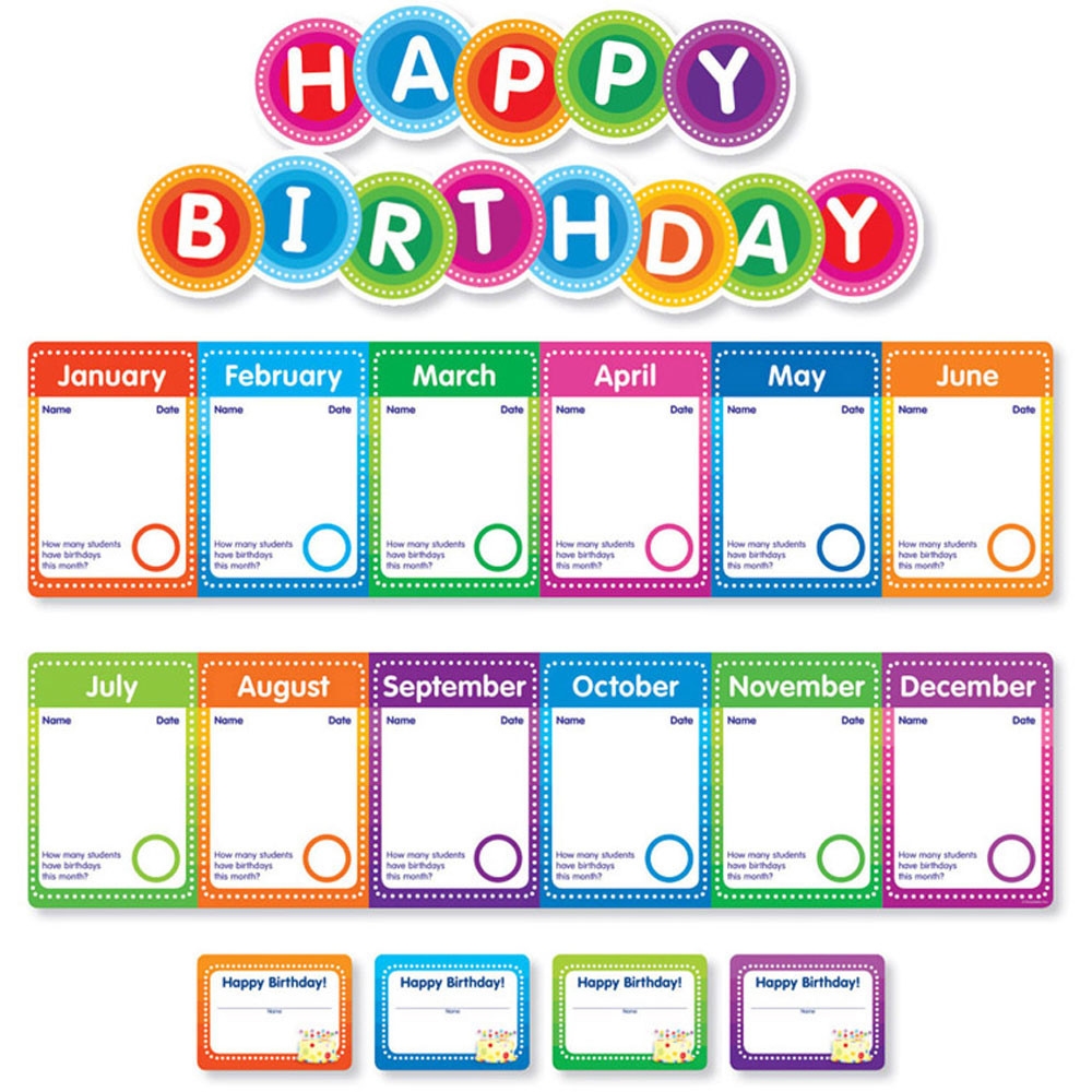 Color Your Classroom Birthdays Mini Bulletin Board SC 812790