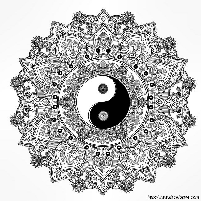 Colorare Mandala Disegno Yin E Yang