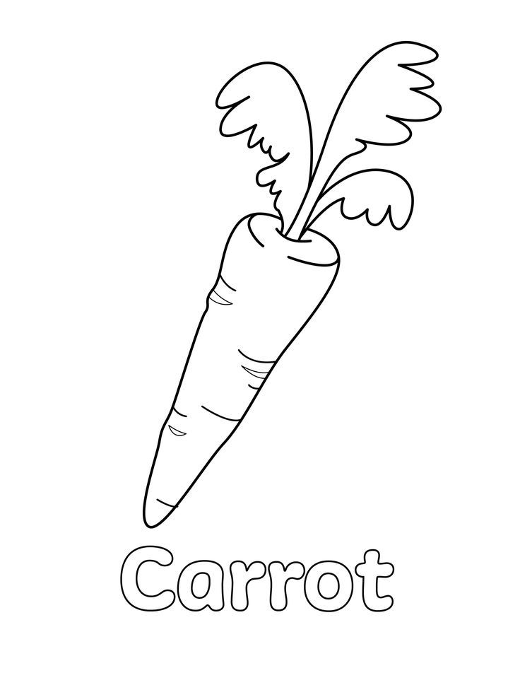 Colorful Carrot Coloring Page Colorful Carrot Coloring Page