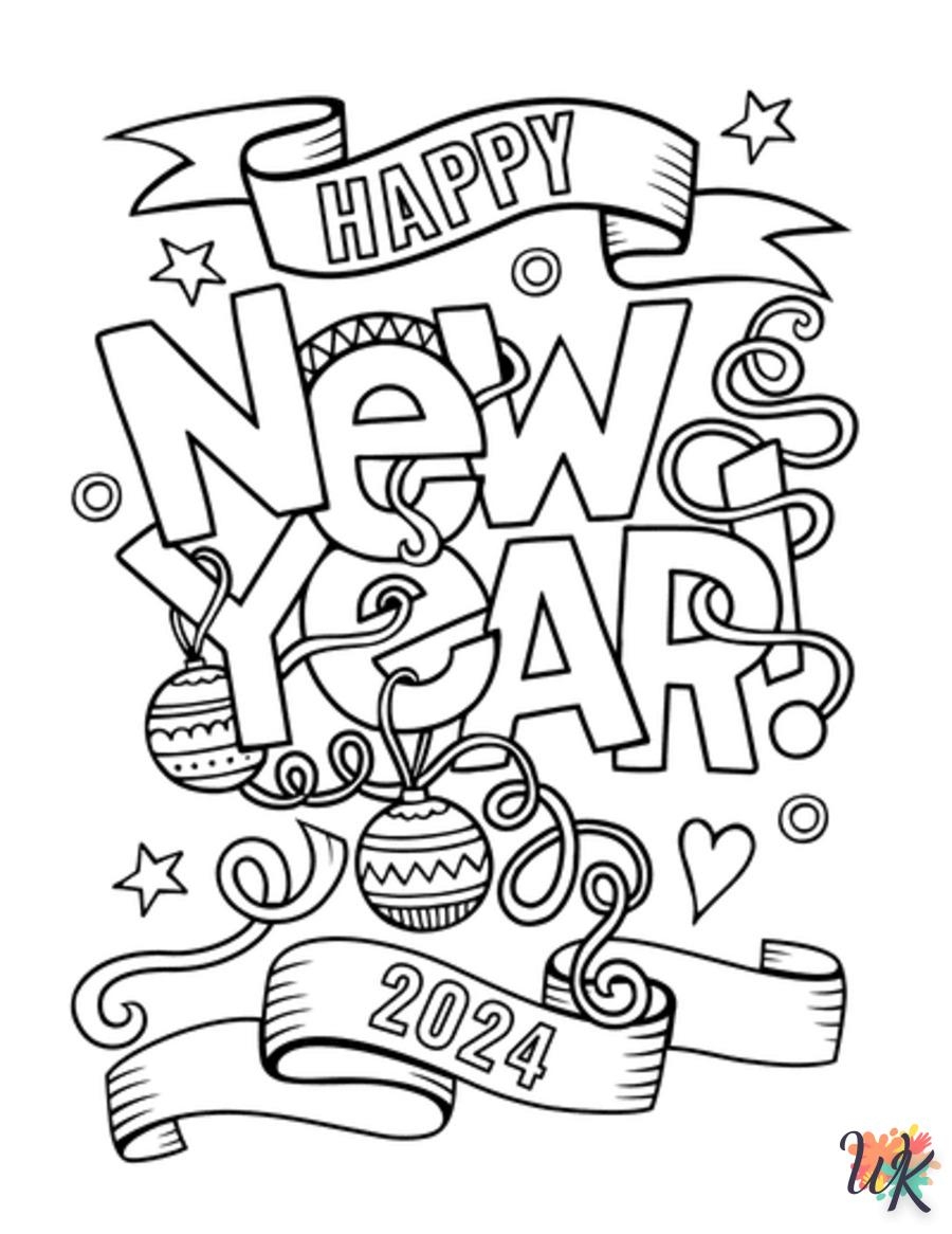 Happy New Year Printable Coloring Pages Happy New Year Printable Coloring Pages