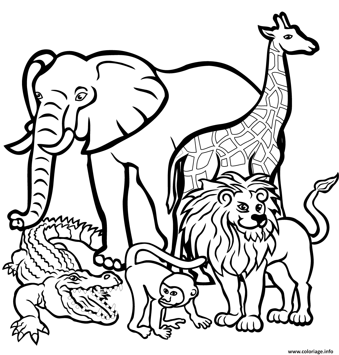 Coloriage African Animals JeColorie Coloriage African Animals JeColorie