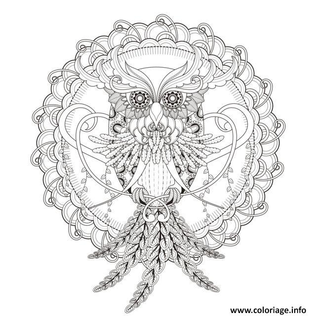 Coloriage Mandala Chouette Par Kchung Dessin Adulte Imprimer