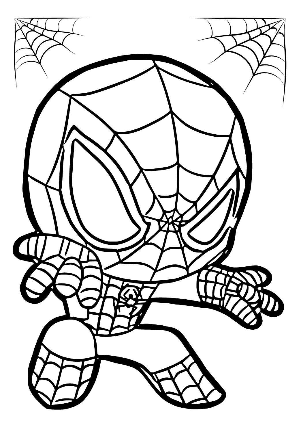 Coloriage Spiderman Mignon Imprimer Gratuit Pour Adultes Et Enfants