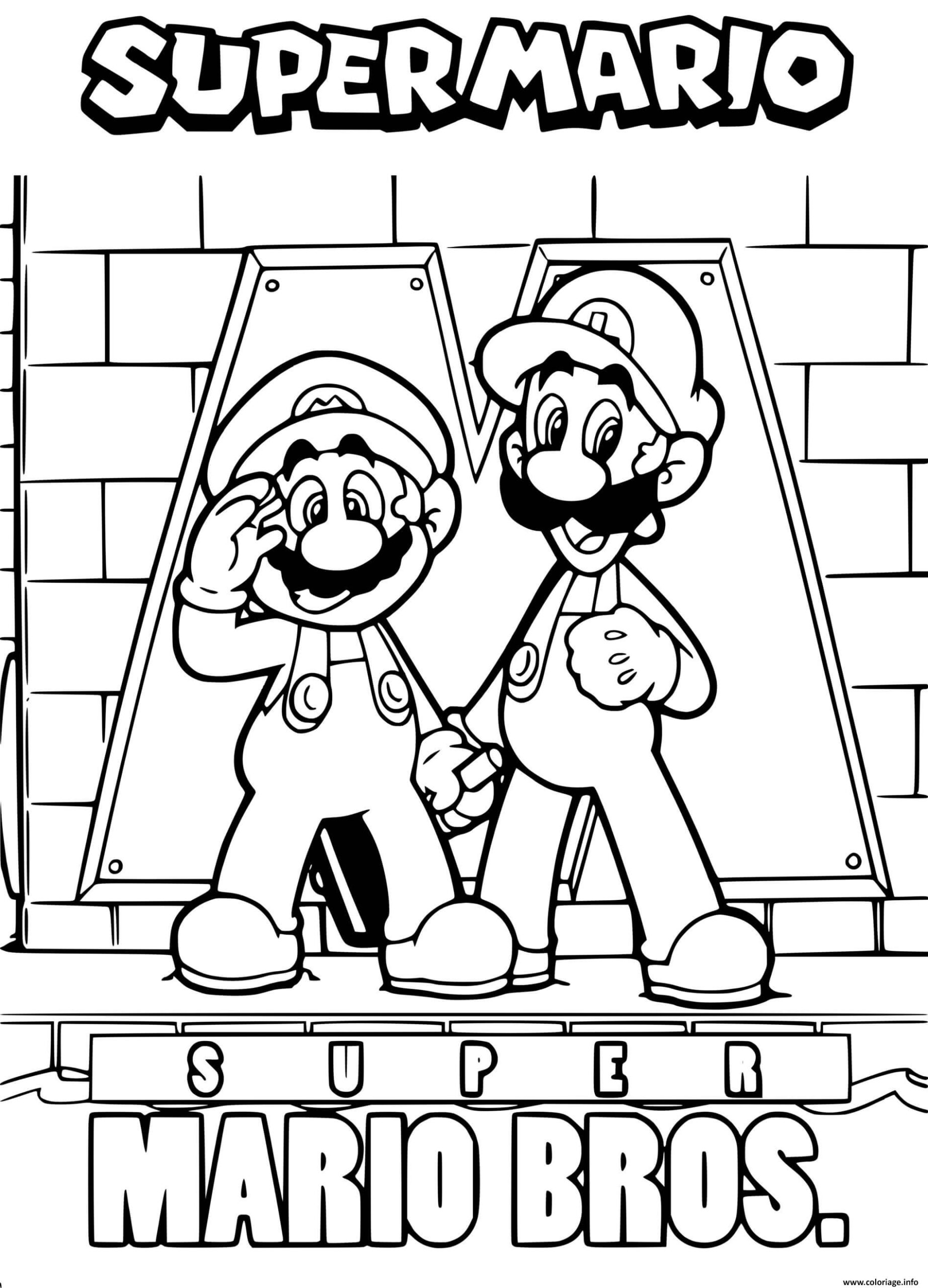 Coloriage Super Mario Bros Avec Luigi JeColorie Coloriage Super Mario Bros Avec Luigi JeColorie