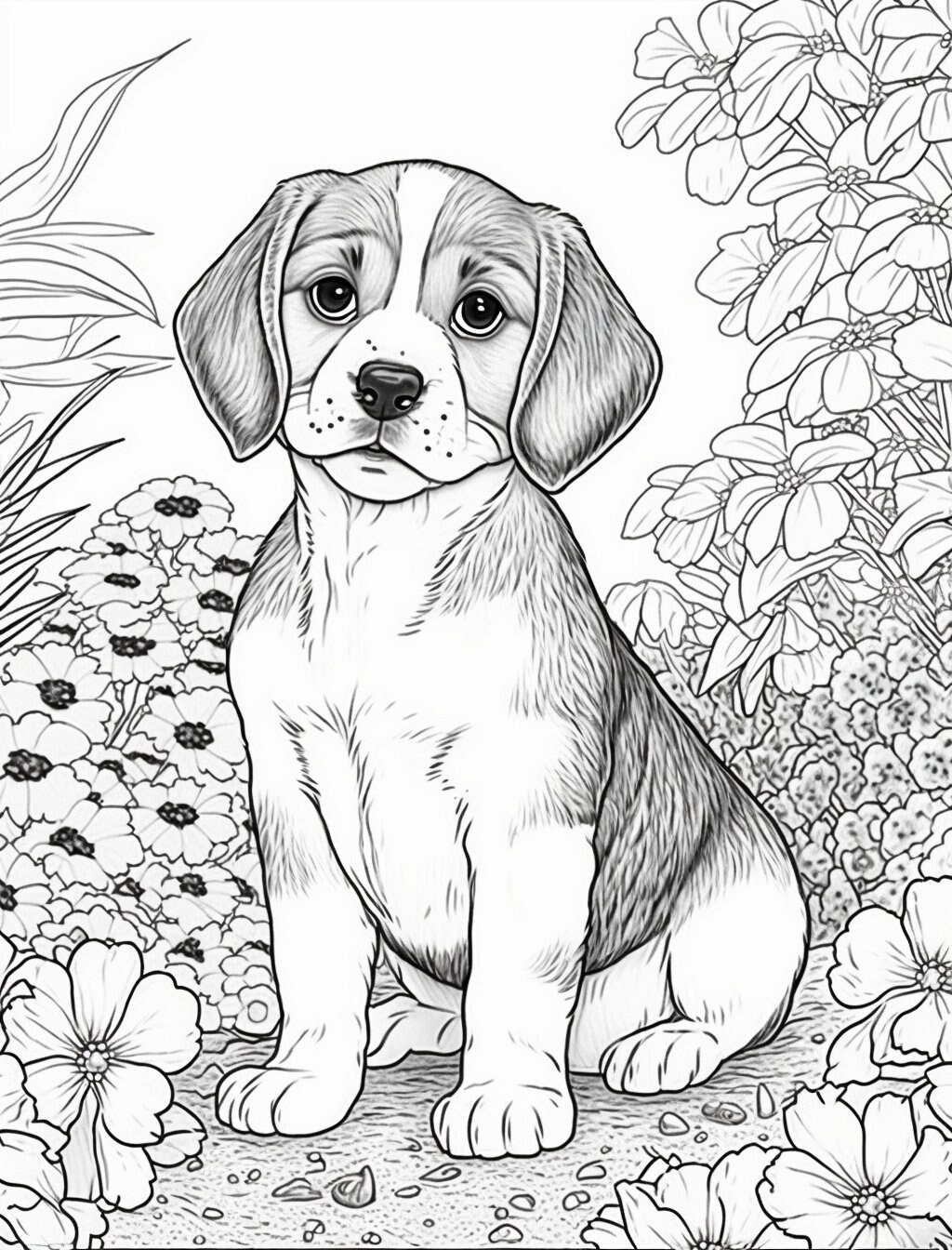 Coloring Book Pages Of Puppies