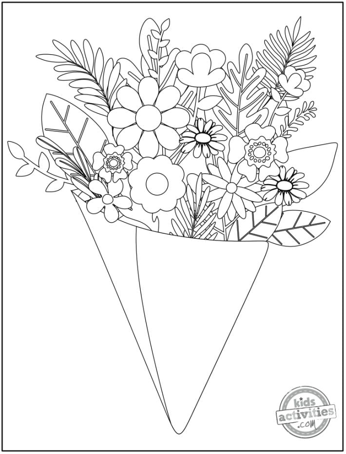 Coloring Pages Flowers Bouquet Coloring Pages Flowers Bouquet