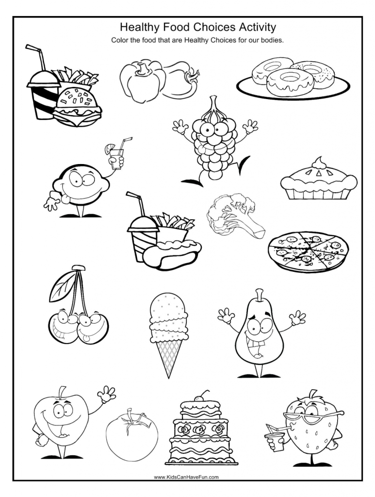 Healthy Food Coloring Pages Printable