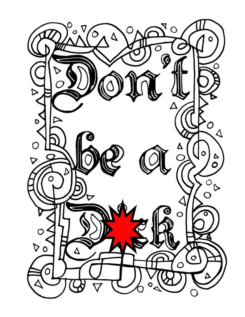 Coloring Pages Swear Words Printable