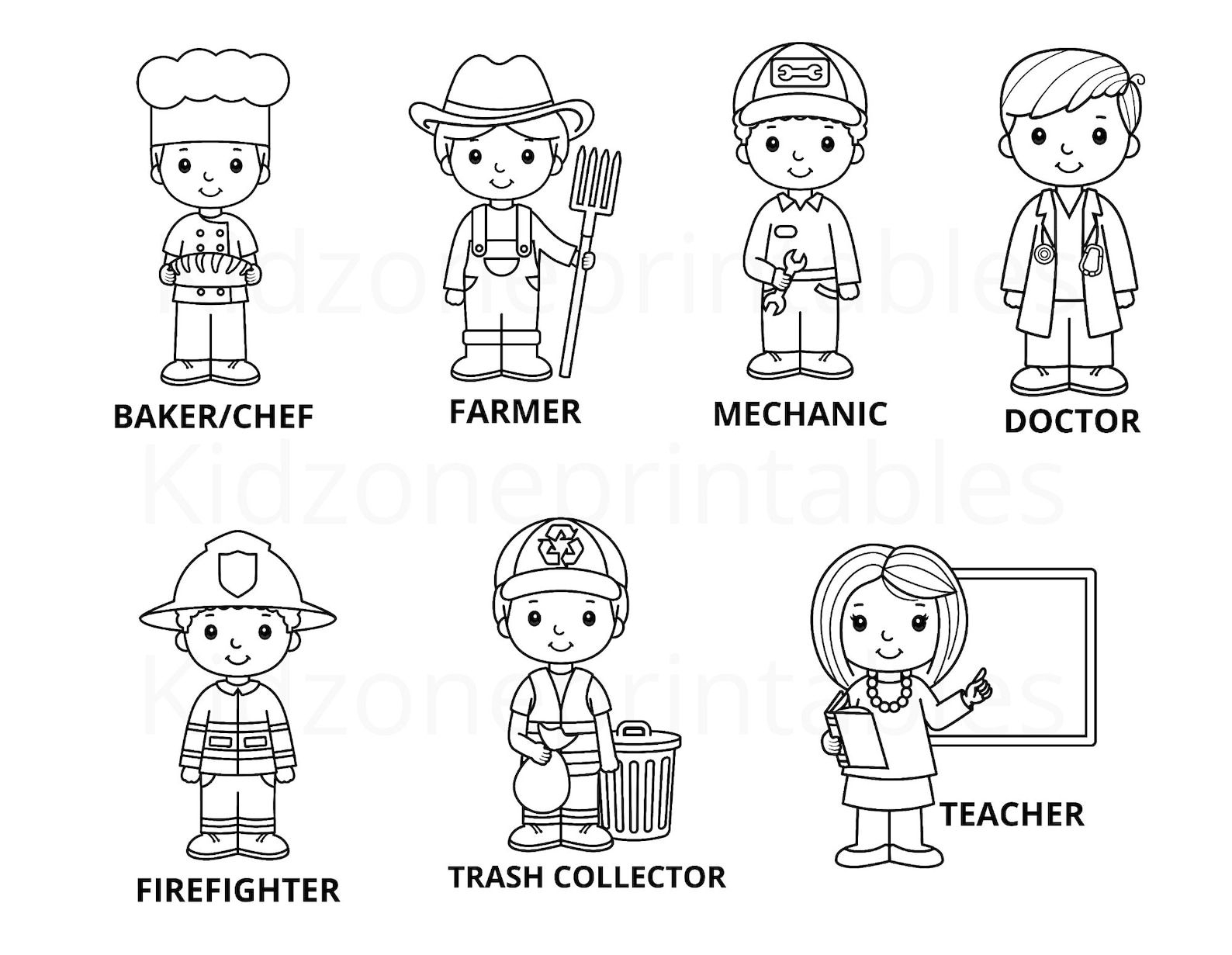 Community Helpers Coloring Pages Printable Instant Download Etsy Community Helpers Coloring Pages Printable Instant Download Etsy