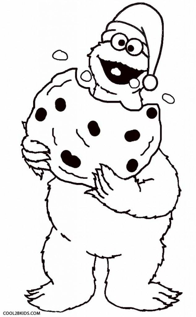 Cookie Monster Christmas Coloring Pages Monster Coloring Pages