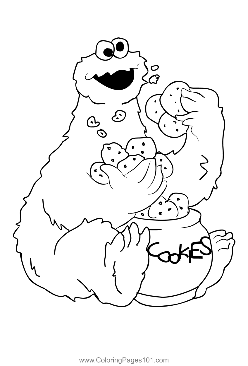 Cookie Monster Christmas Coloring Pages