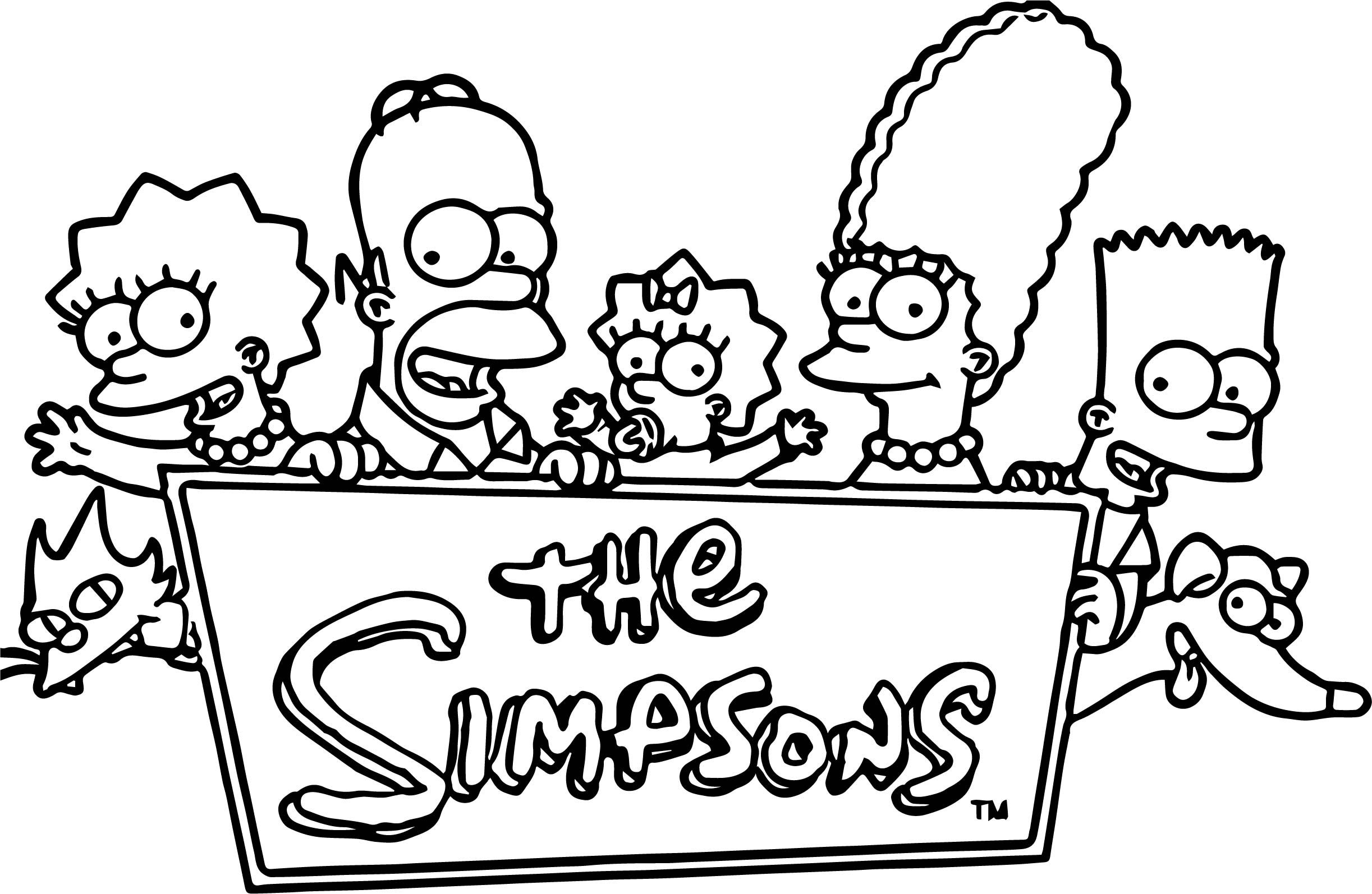 Cool Simpsons Family Logo Coloring Page Family Coloring Pages