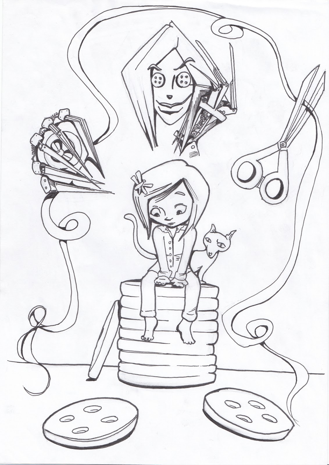 Coraline Coloring Pages Coloring Home Coraline Coloring Pages Coloring Home