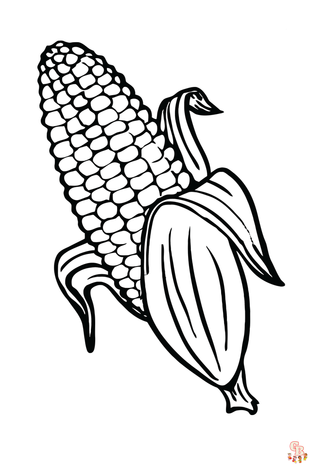 Corn Coloring Pages Printable And Free For Kids GBcoloring Corn Coloring Pages Printable And Free For Kids GBcoloring
