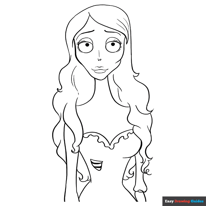 Corpse Bride Coloring Page Easy Drawing Guides Corpse Bride Coloring Page Easy Drawing Guides