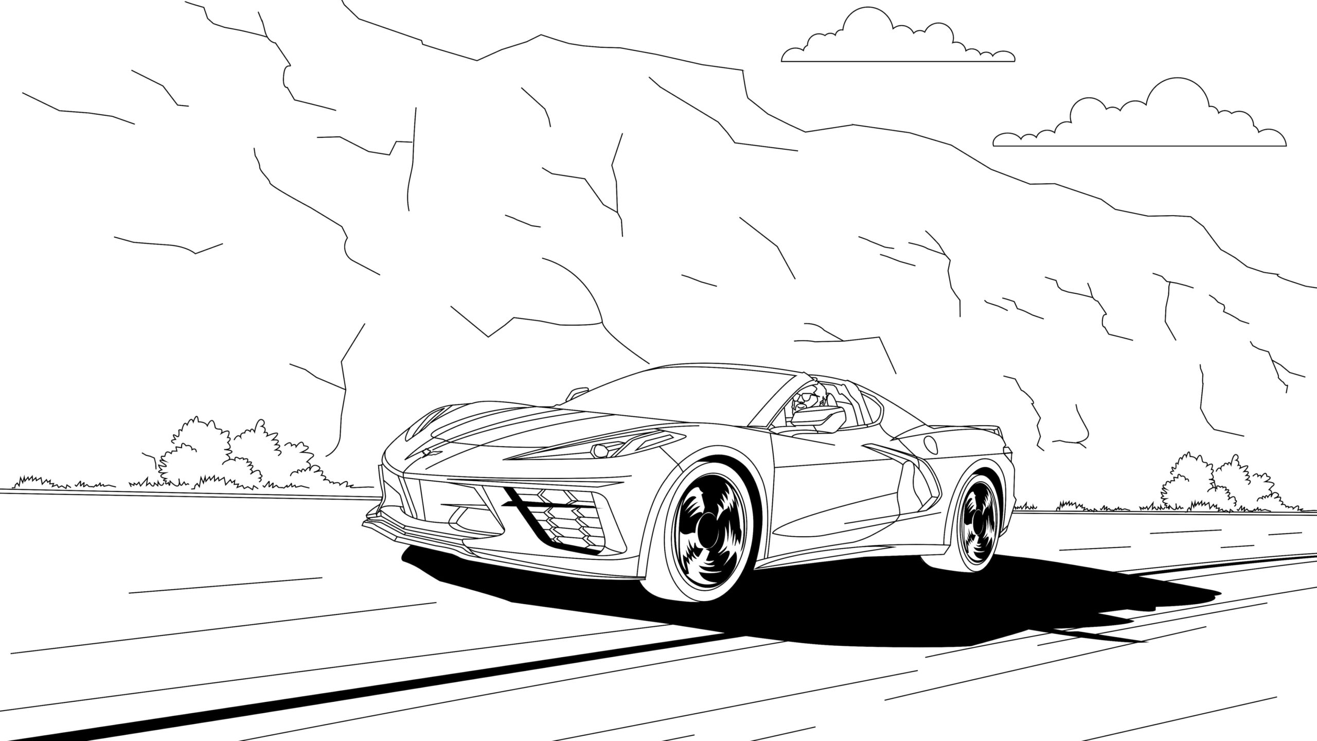Corvette Coloring Pages Printable Corvette Coloring Pages Printable