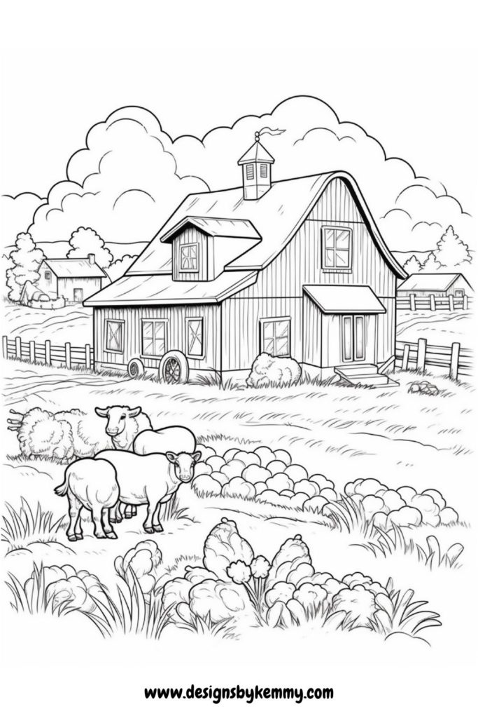 Country Farm Coloring Pages For Adults ColorfulFam Free Country Farm Coloring Pages For Adults ColorfulFam Free