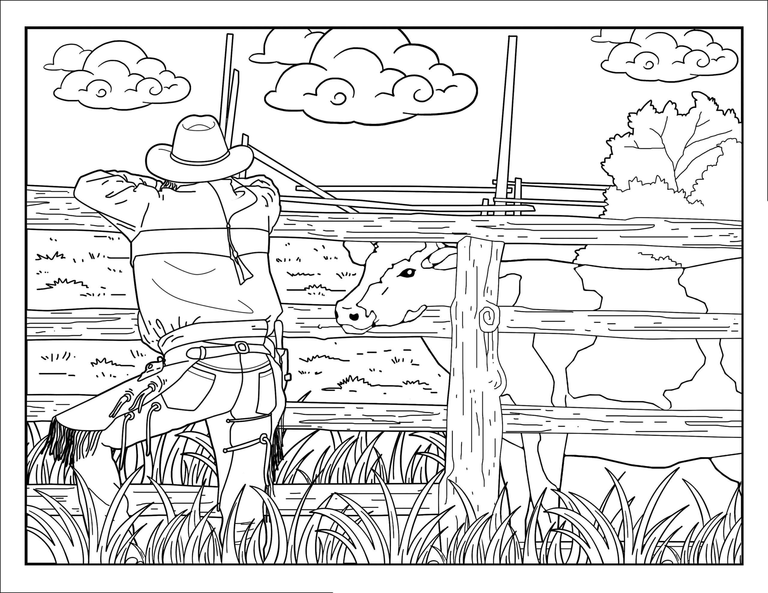 Cowboy Coloring Pages For Adults 1 Printable Coloring Page Etsy Cowboy Coloring Pages For Adults 1 Printable Coloring Page Etsy