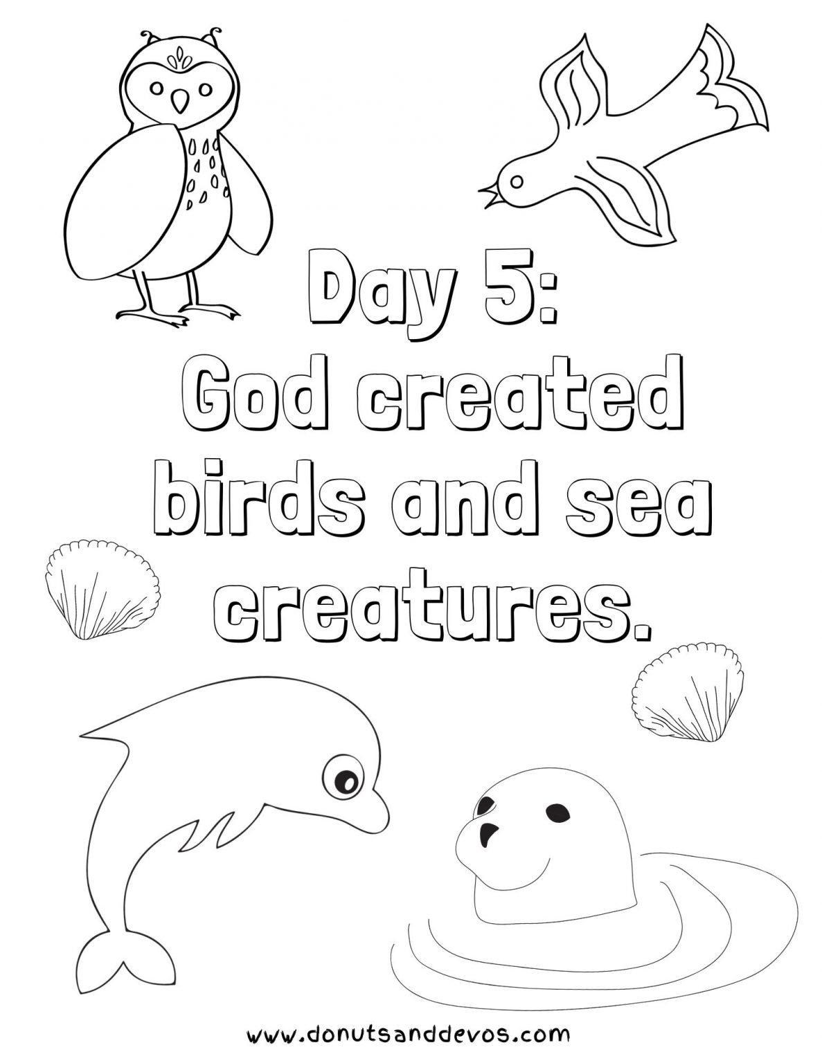 Creation Coloring Pages Donuts And Devos