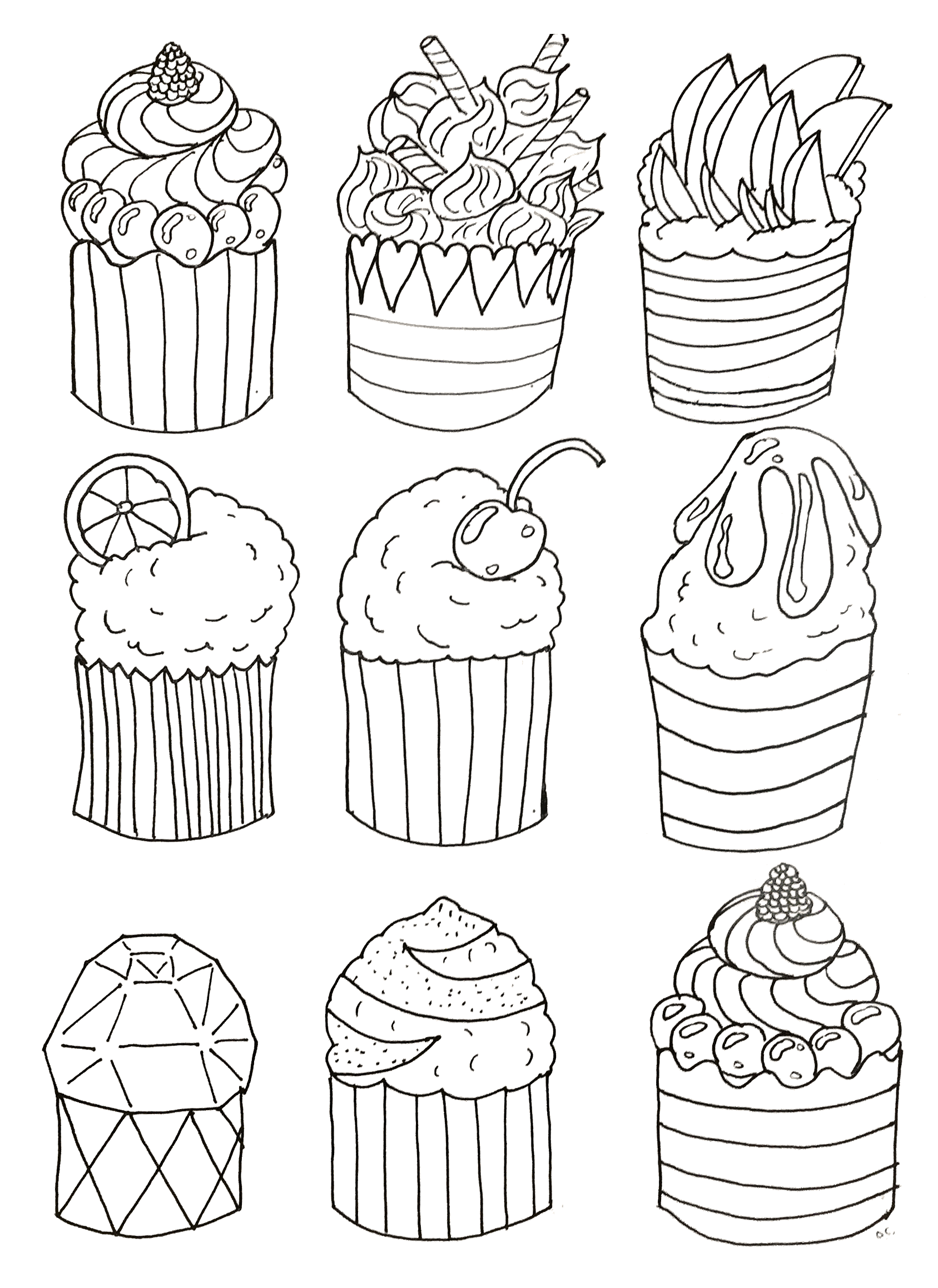 Cupcakes Printable Coloring Pages Cupcakes Printable Coloring Pages