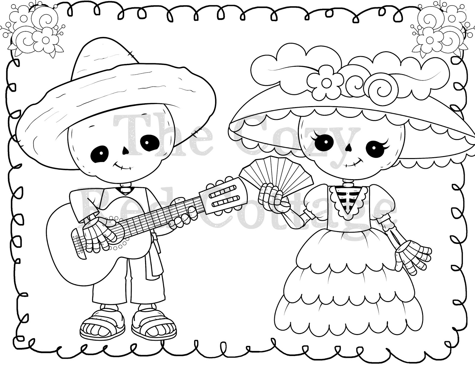 Dia De Los Muertos Coloring Pages Printable Dia De Los Muertos Coloring Pages Printable