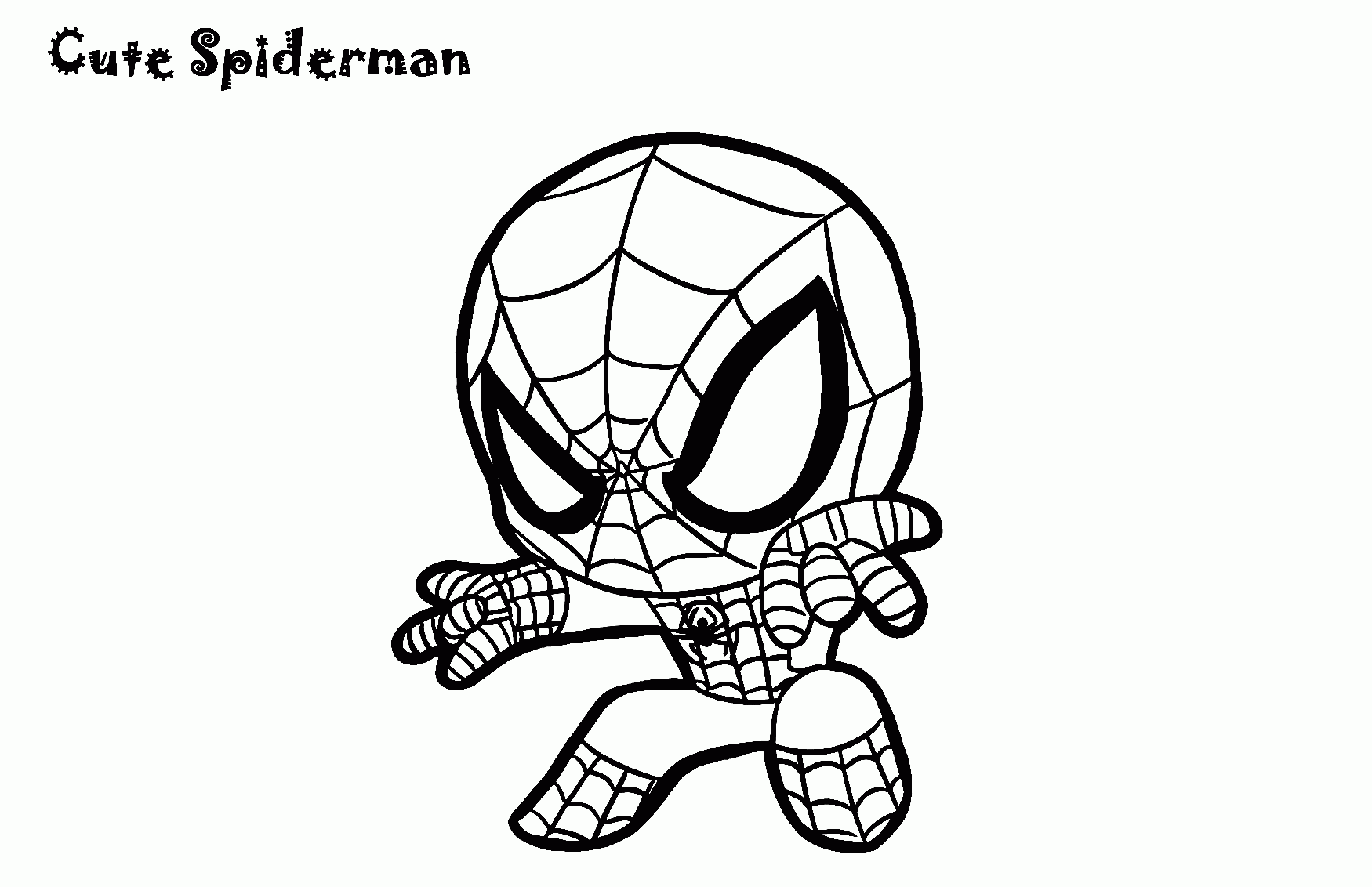 Cute Easy Spiderman Coloring Pages Printable PDF Printcolorcraft
