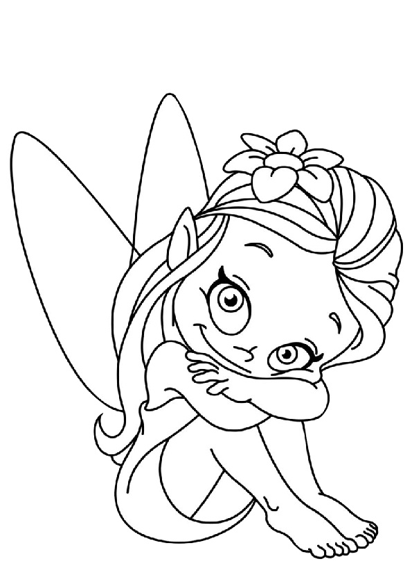 Printable Cute Fairy Coloring Pages