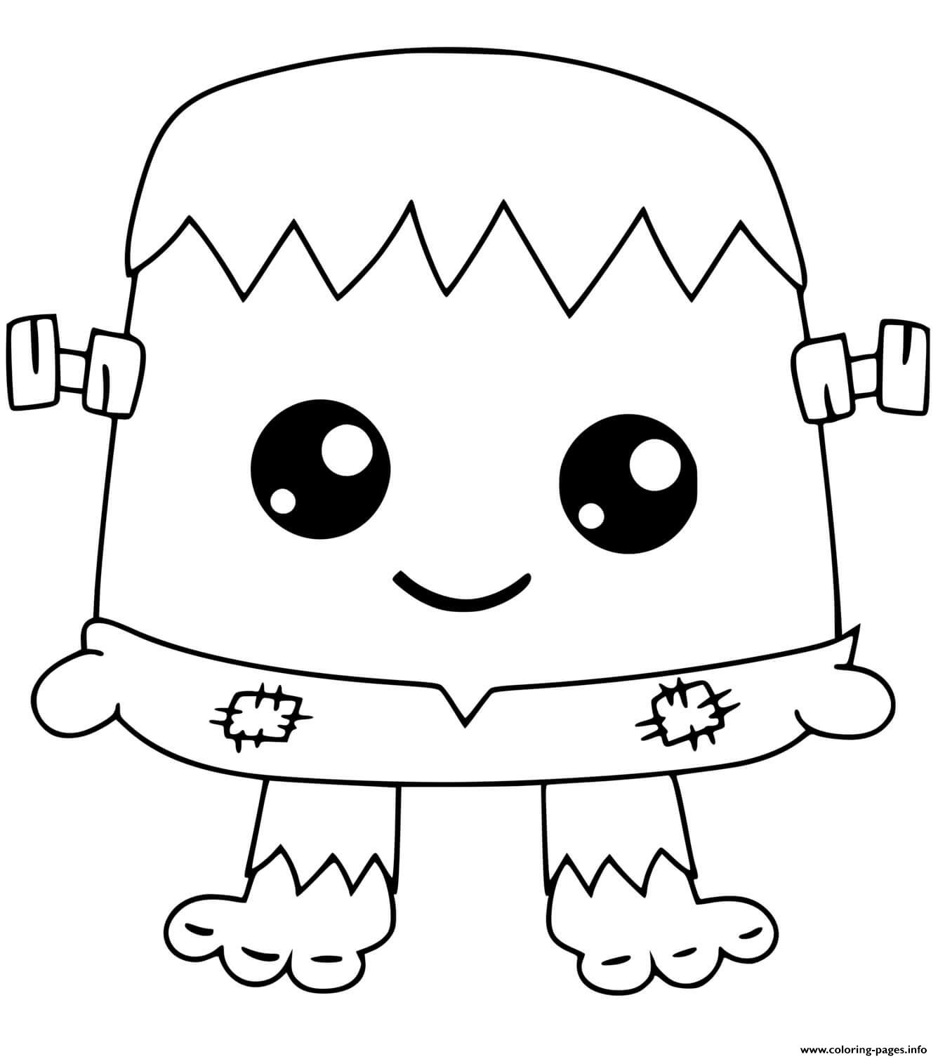 Cute Frankenstein Coloring Page Printable