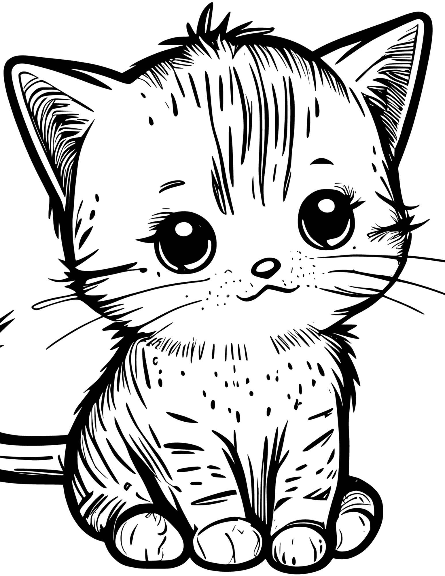 Cute Kitten Coloring Page Cute Kitten Coloring Page