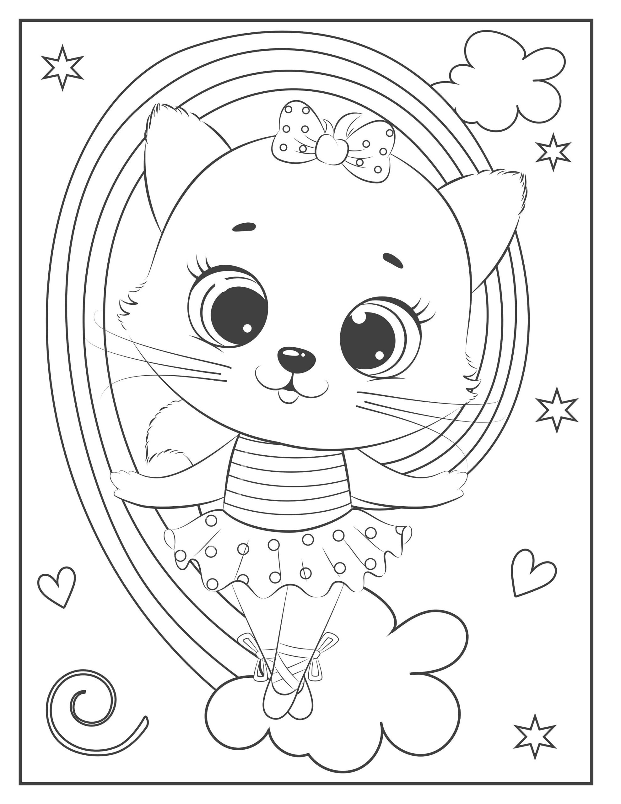 Cute Kitten Coloring Pages For Kids Cute Kitten Coloring Pages For Kids