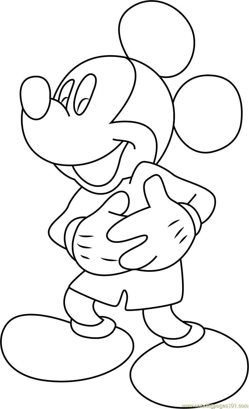 Cute Mickey Mouse Coloring Page For Kids Free Mickey Mouse Printable