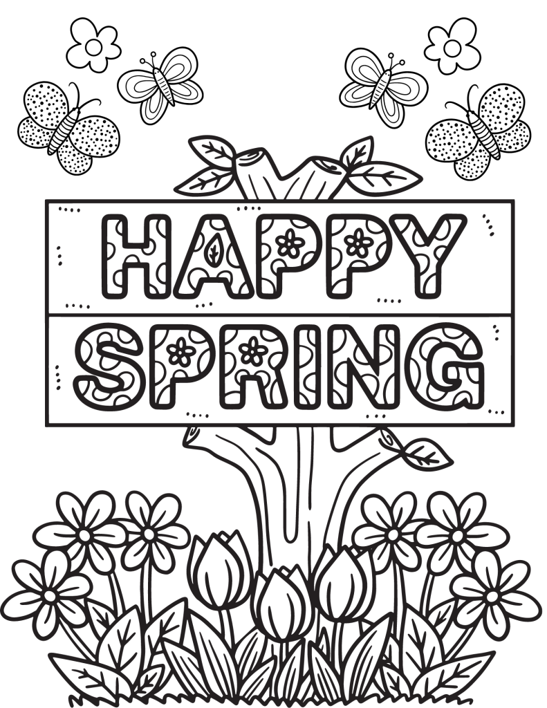 Cute Spring Coloring Pages For Kids And Adults Cute Spring Coloring Pages For Kids And Adults
