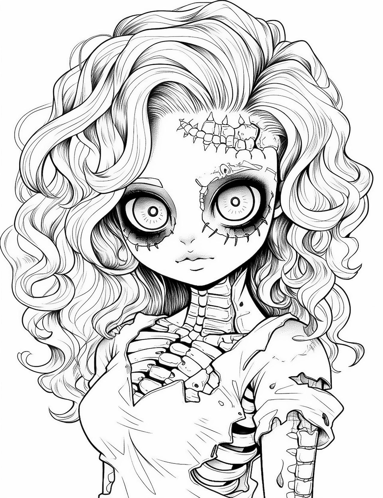 Cute Zombie Coloring Page Cute Zombie Coloring Page