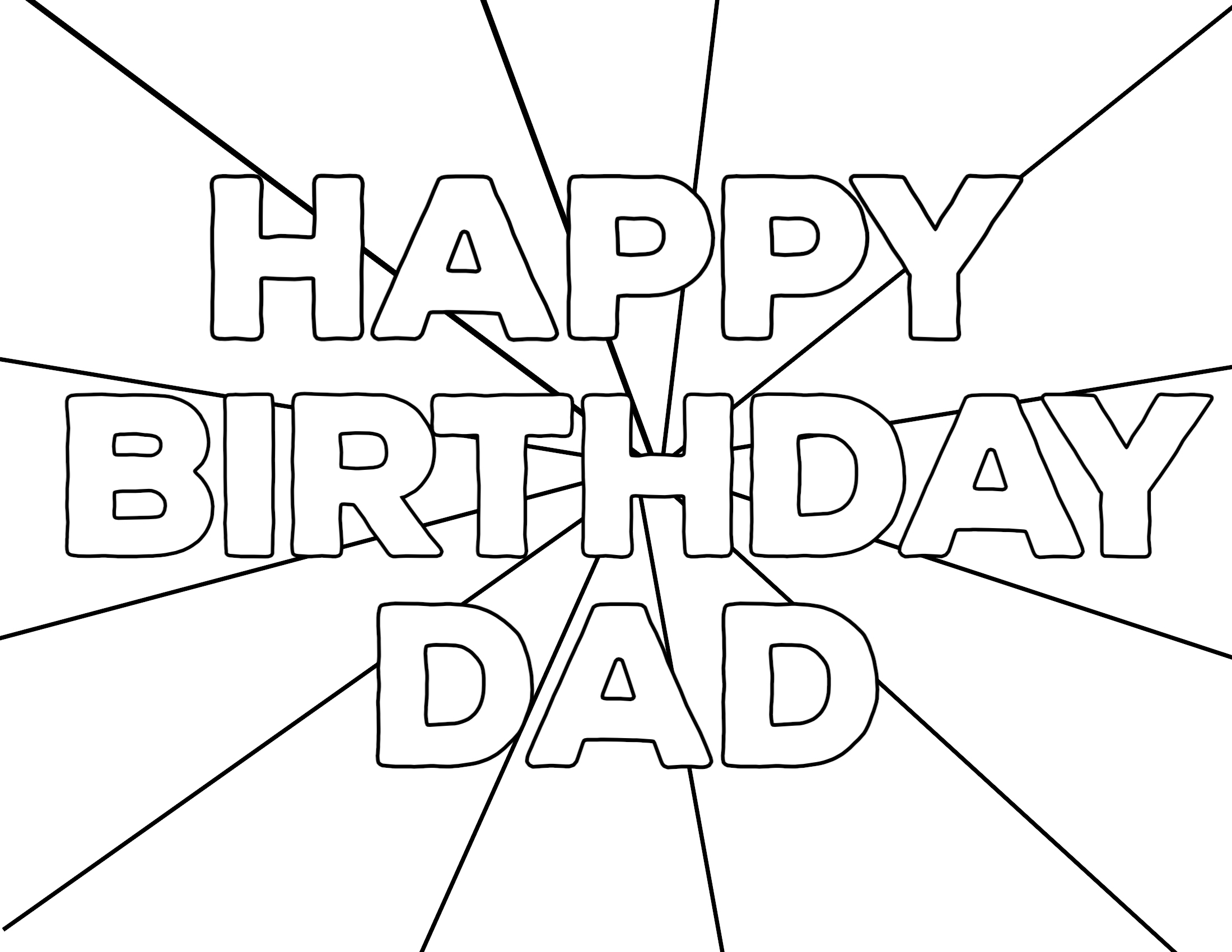 Free Printable Happy Birthday Daddy Coloring Pages Free Printable Happy Birthday Daddy Coloring Pages