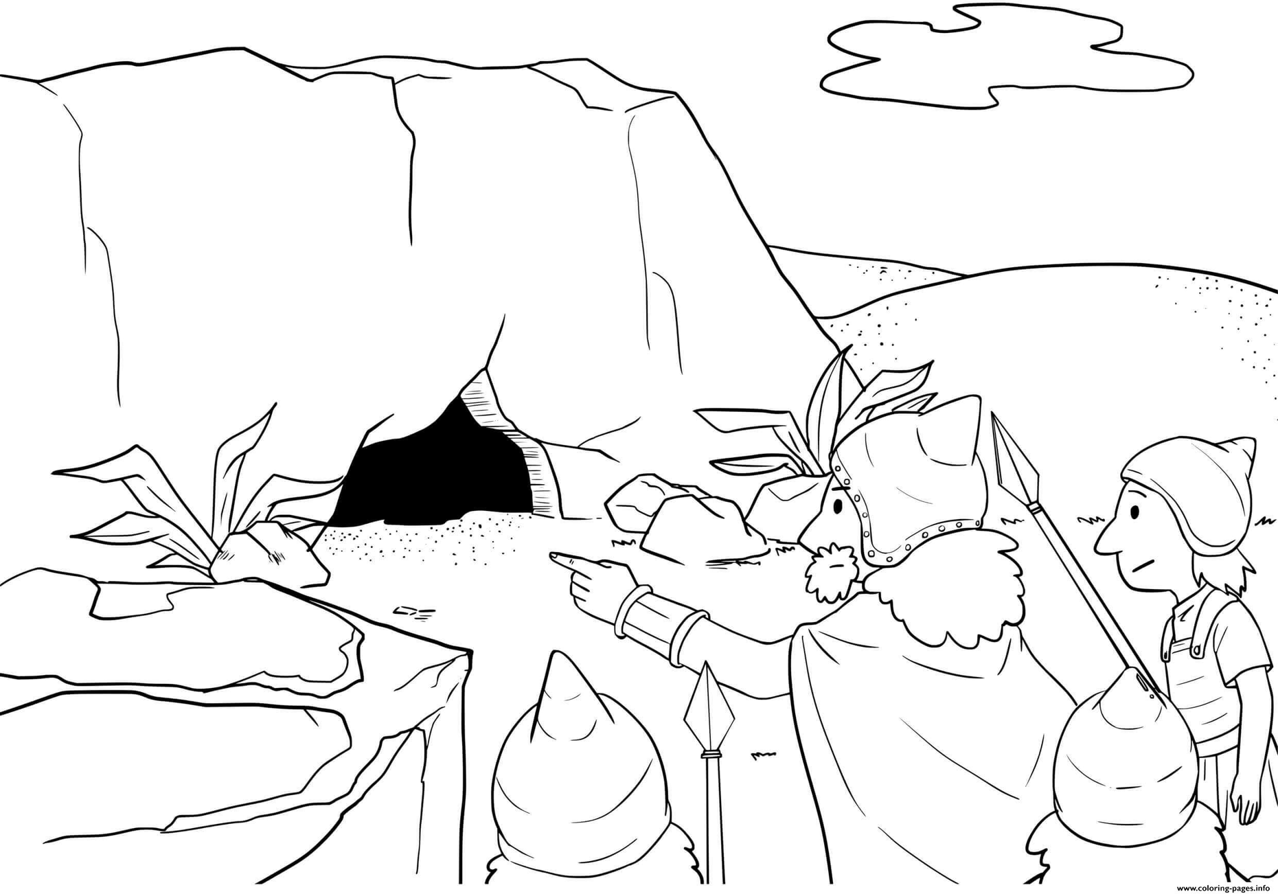 David And Saul In The Cave Coloring Page David And Saul In The Cave Coloring Page