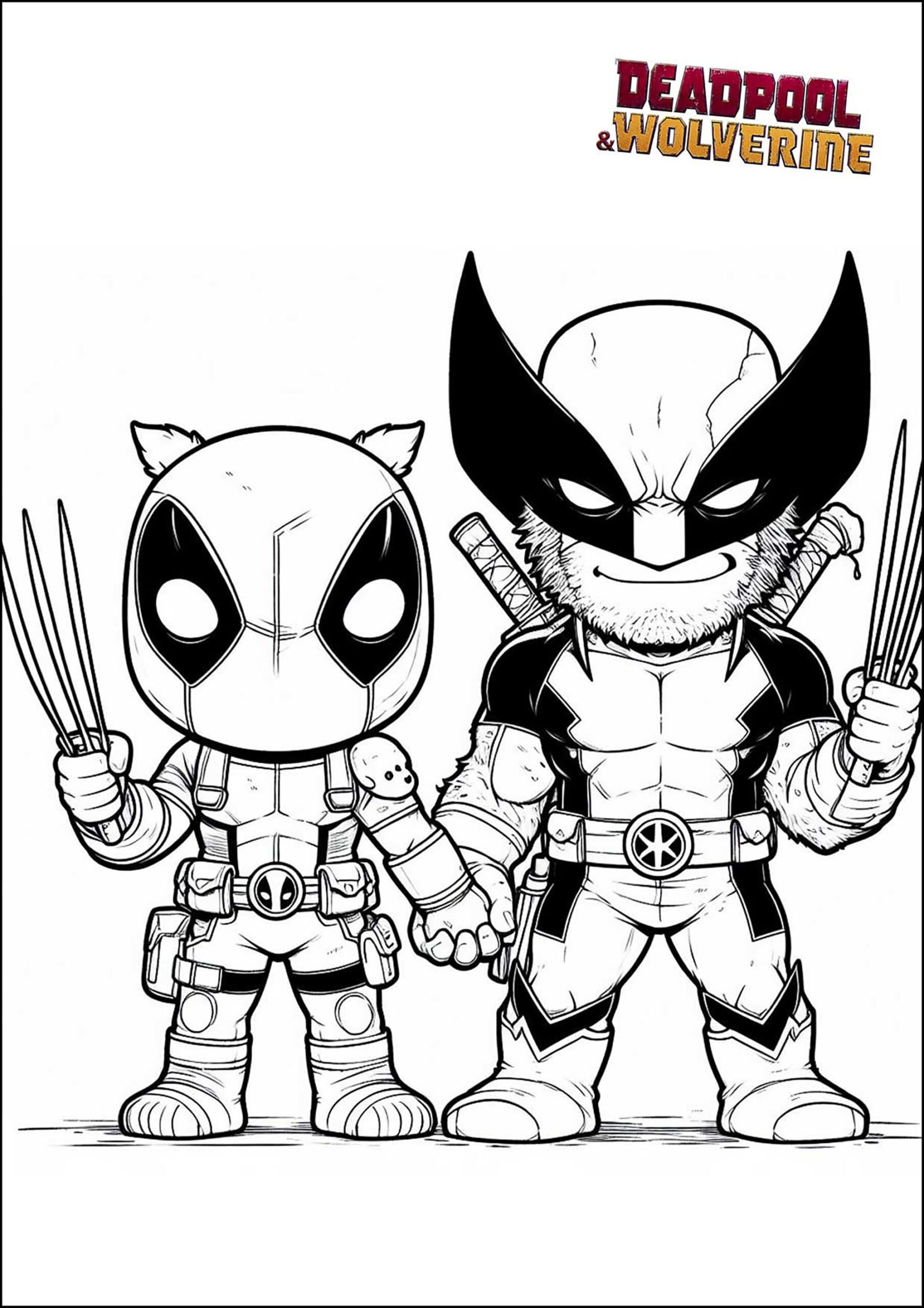 Deadpool And Wolverine Reunited At Last Deadpool Coloring Pages
