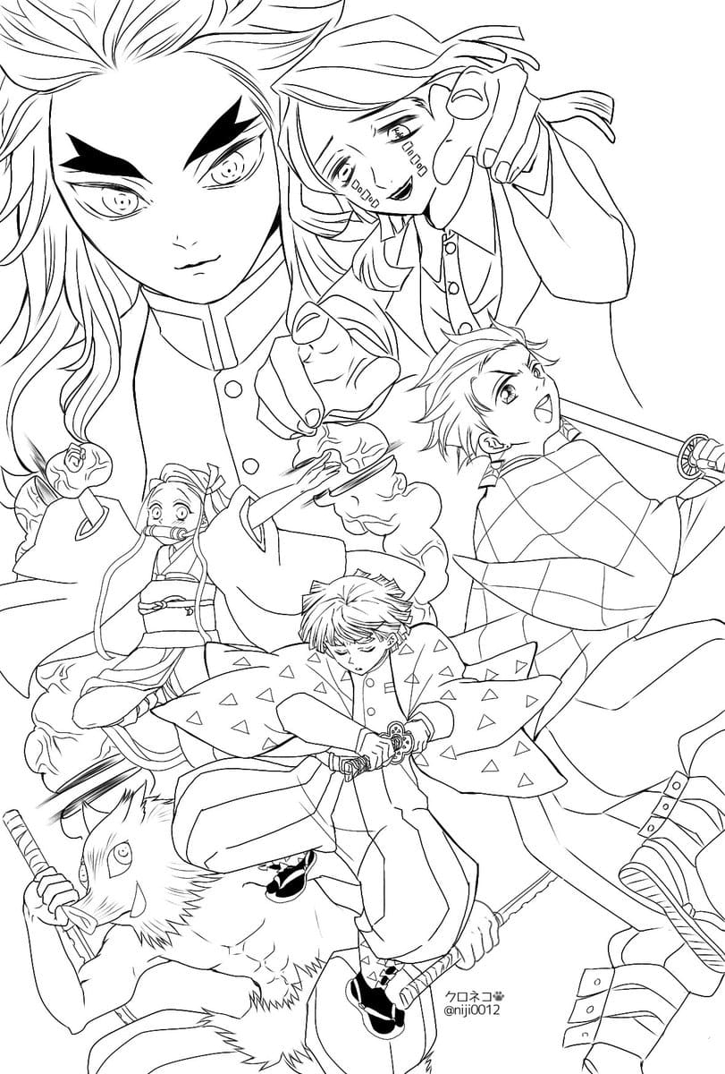 Demon Slayer Printable Coloring Pages Demon Slayer Printable Coloring Pages