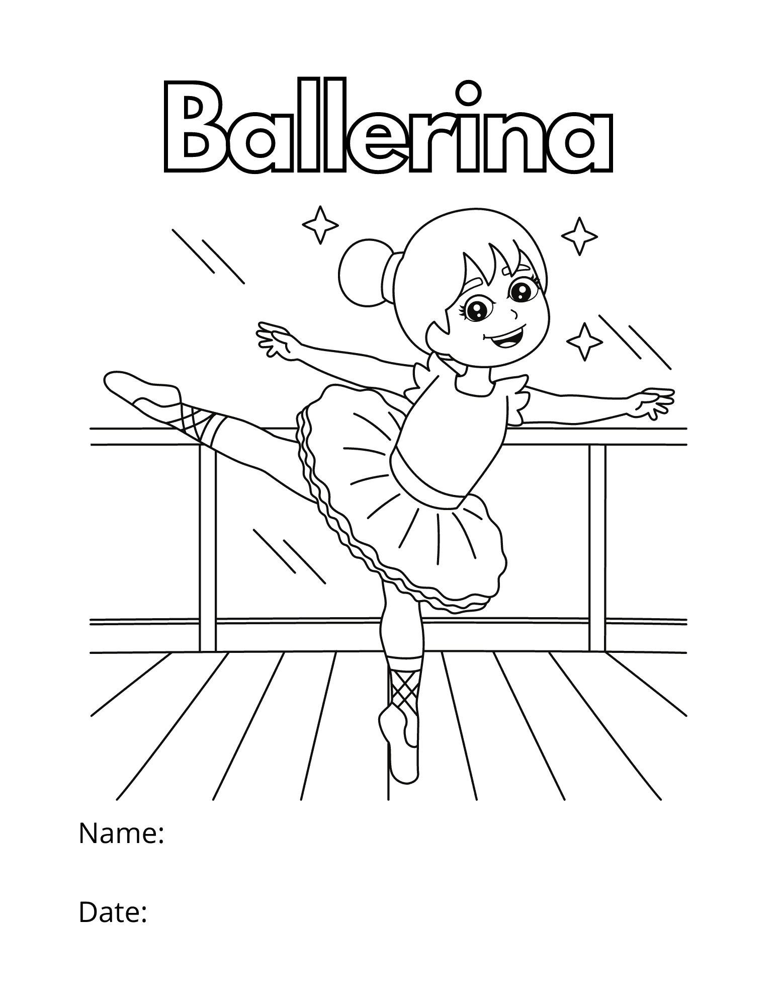 Printable Ballerina Coloring Pages Printable Ballerina Coloring Pages