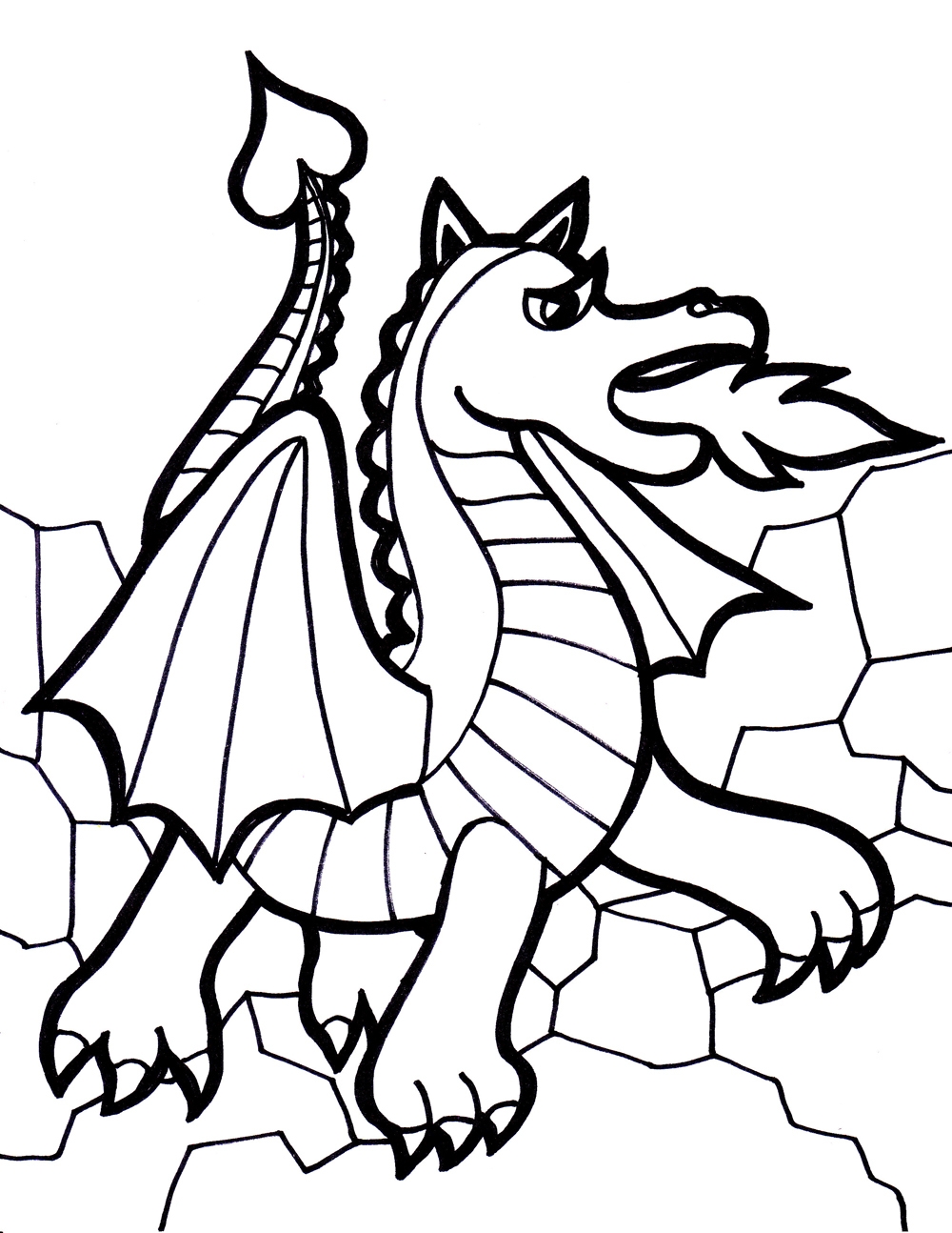 Desenho De Drag O Com Cora O Na Cauda Para Colorir Tudodesenhos Desenho De Drag O Com Cora O Na Cauda Para Colorir Tudodesenhos