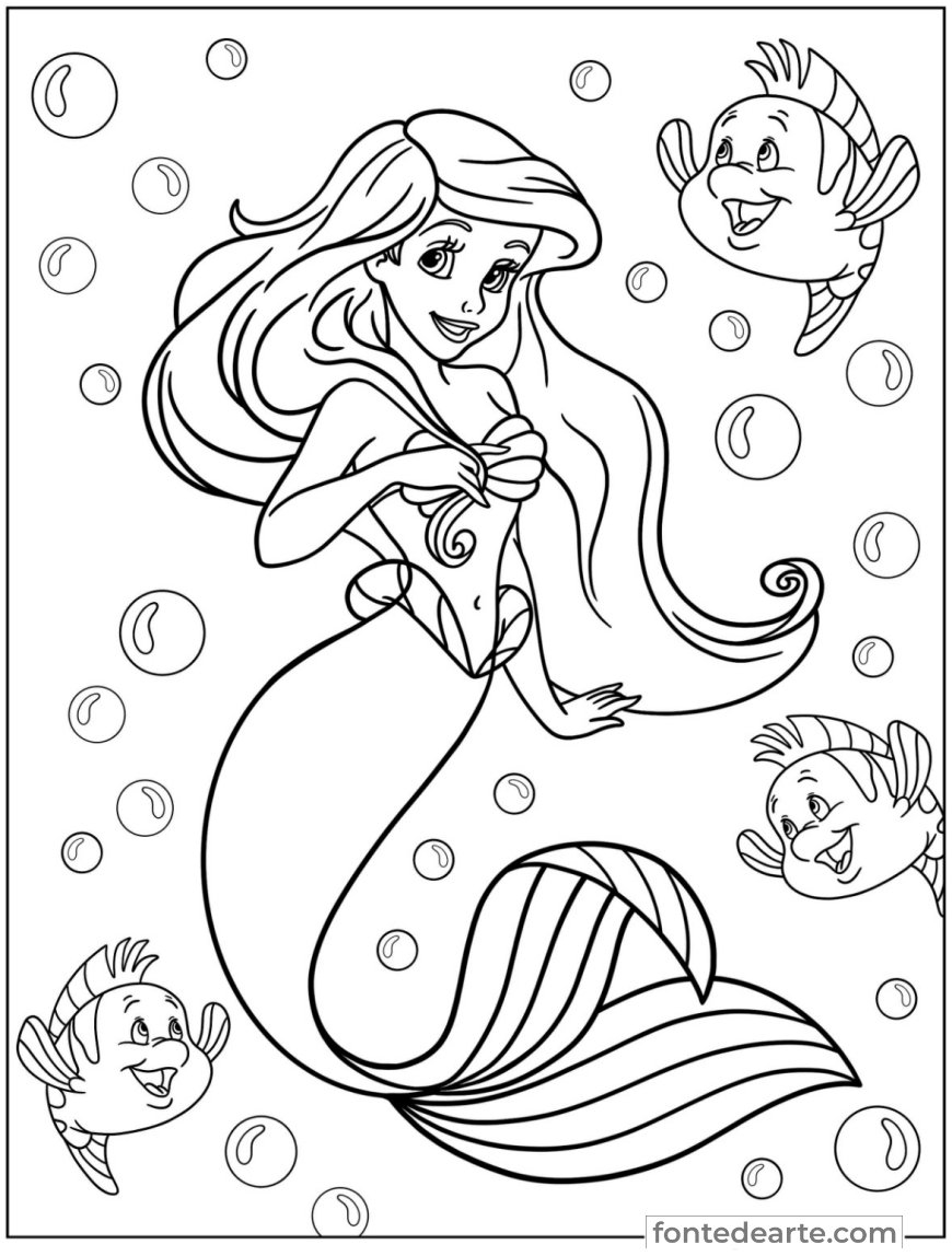 Desenho Para Colorir Da Sereia Ariel Desenho Para Colorir Da Sereia Ariel