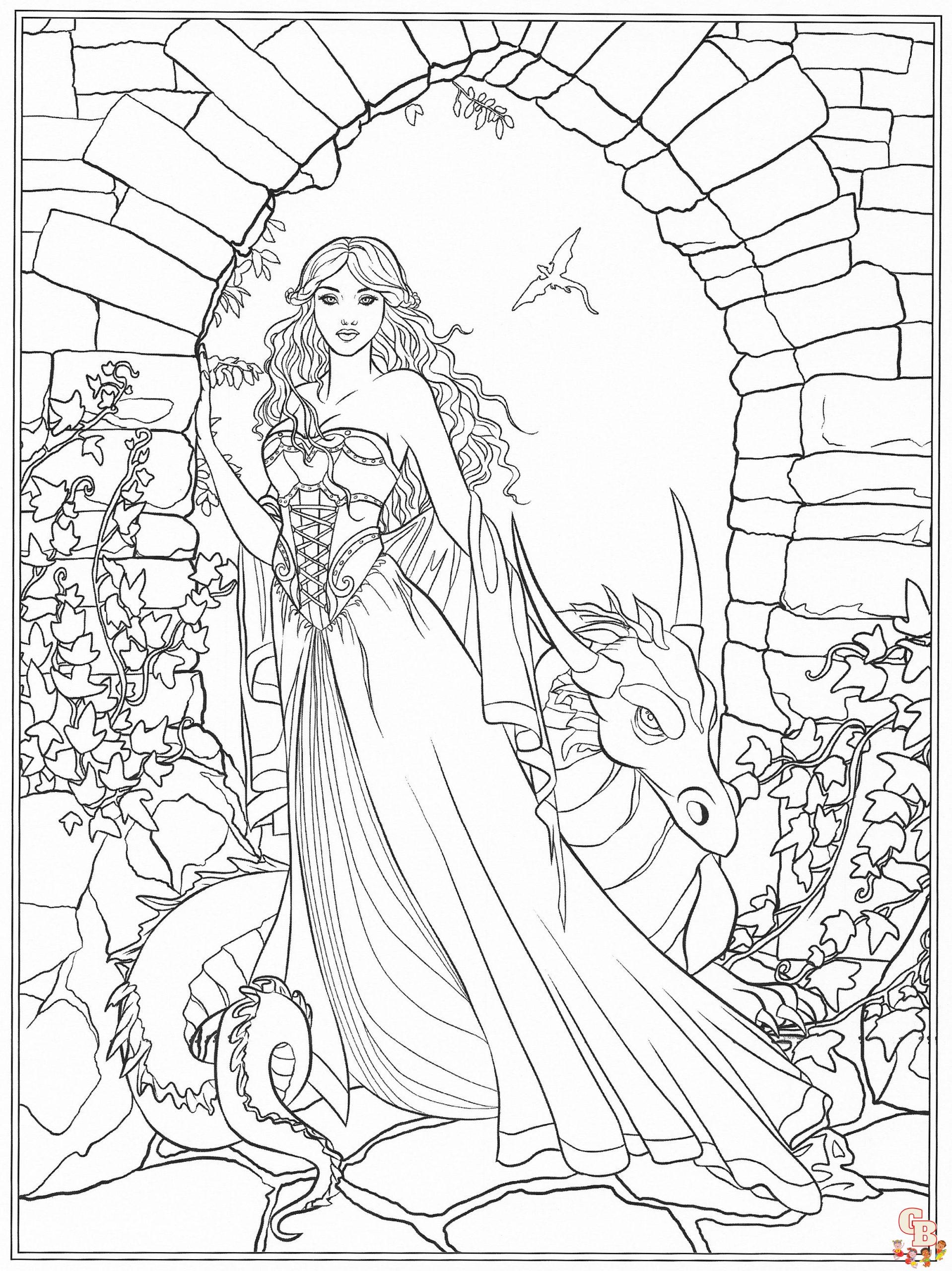Detailed Fantasy Coloring Pages Printable Detailed Fantasy Coloring Pages Printable