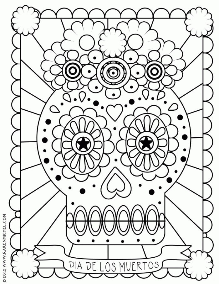Dia De Los Muertos Coloring Pages Coloring Home