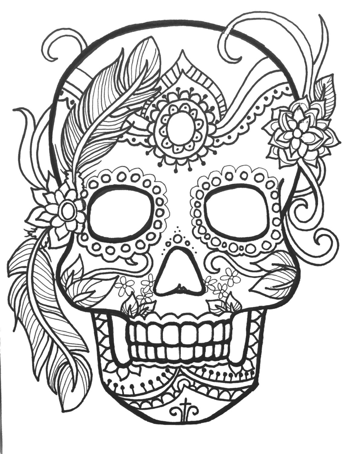 Dia De Los Muertos Skulls Coloring Pages At GetColorings Free