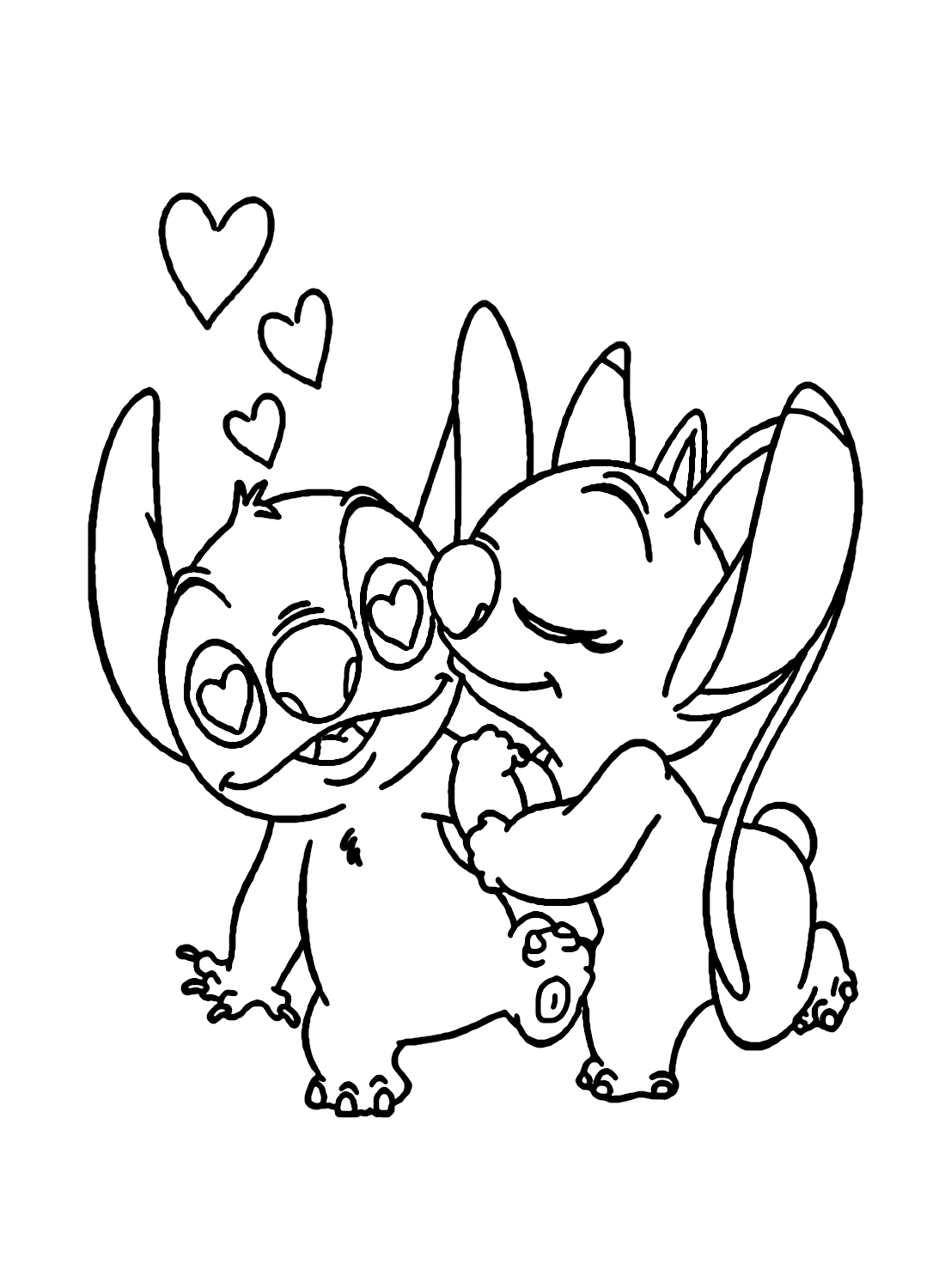 Dibujos Imprimibles De Stitch Y Angel Para Colorear P Gina Para