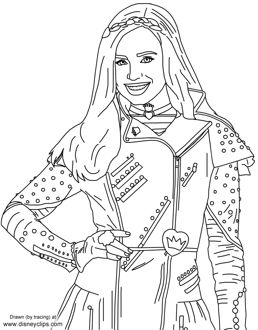 Printable Descendants Coloring Pages