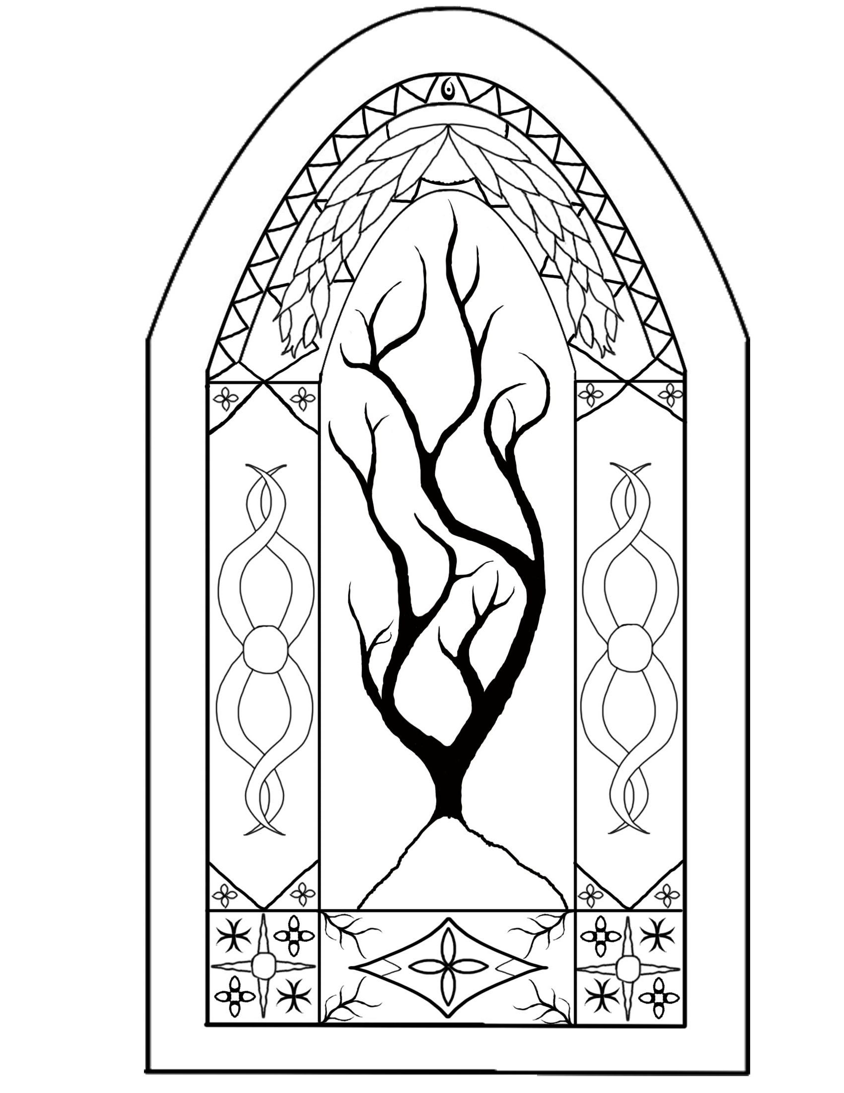 Disney Stained Glass Window Coloring Pages