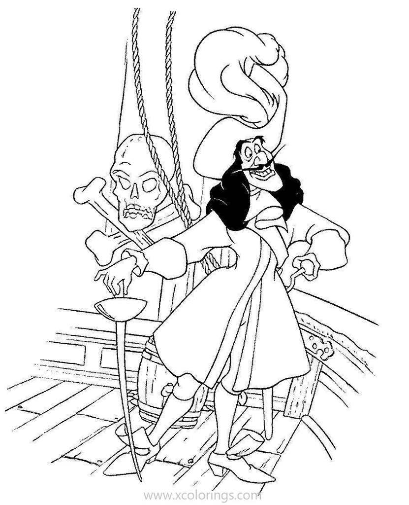 Disney Villains Captain Hook Coloring Pages XColorings
